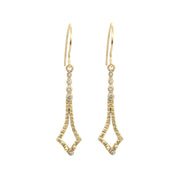 14k solid gold diamond dangle Shaon earrings