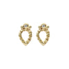 14k Solid gold diamond Petal stud earrings, ready to ship