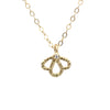 Solid 14k gold diamond Mini Orchid pendant, ready to ship