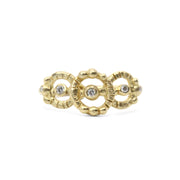 14k solid gold diamond Tali ring, ready to ship