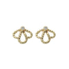 Solid 14k gold diamond stud Mini Orchid earrings, ready to ship