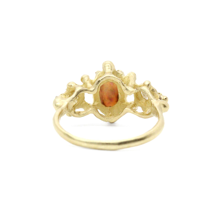 14k solid gold opal diamond Victoria ring